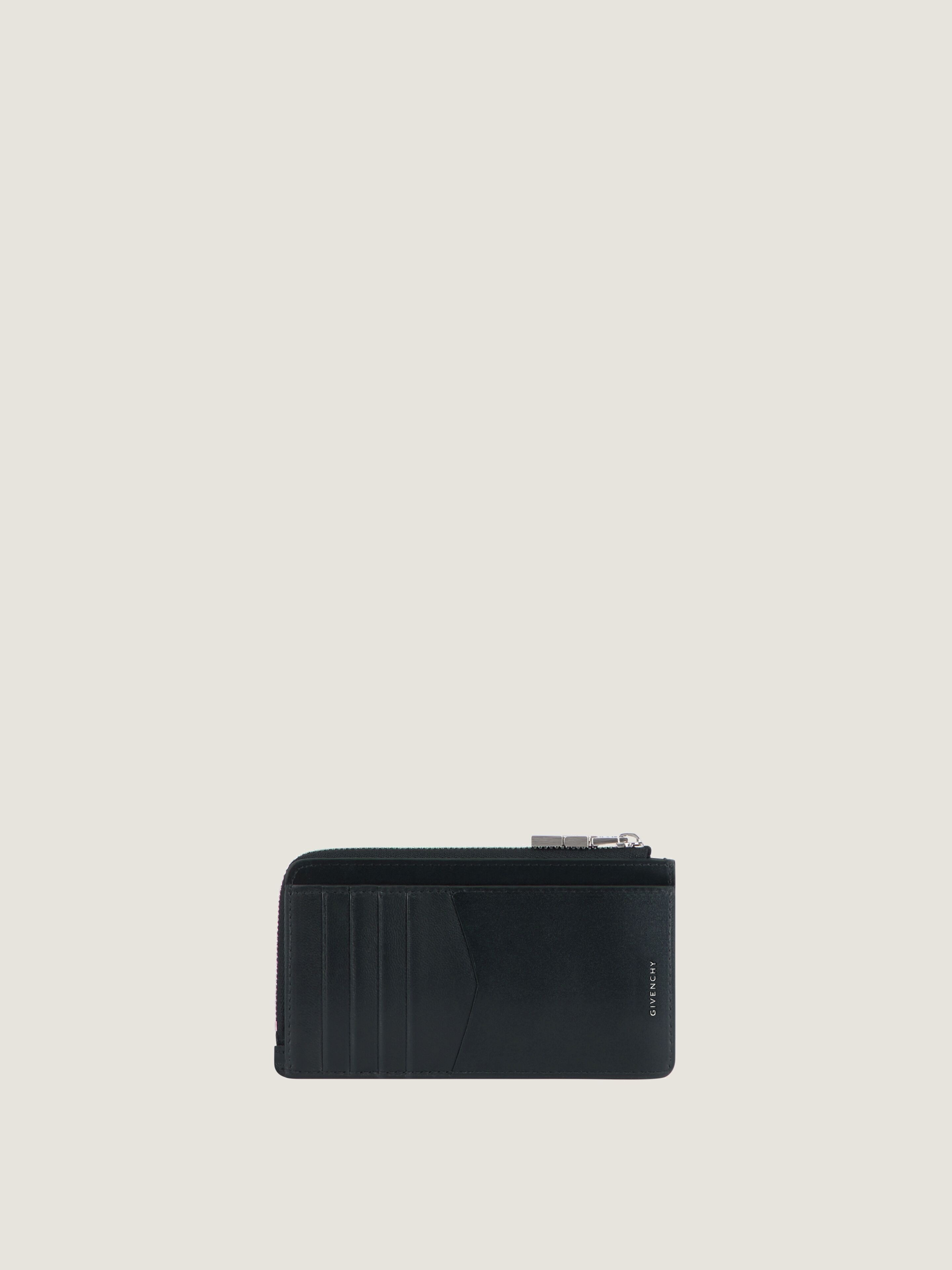 4G zipped card holder in box leather